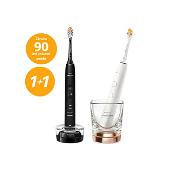 PHILIPS Sonicare 9000 DiamondClean NG black rose gold 1+1 ks (Sonické zubné kefky) - Časovač, Tlakový senzor vizuálny