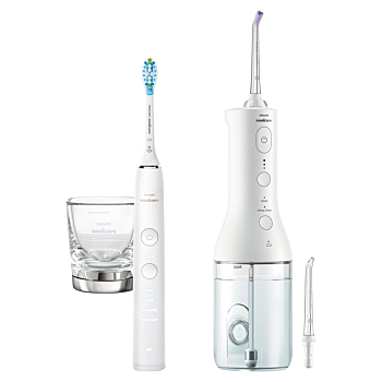 PHILIPS Sonicare 9000 DiamondClean white + Power Flosser white (Sonické zubné kefky) - Viac režimov čistenia