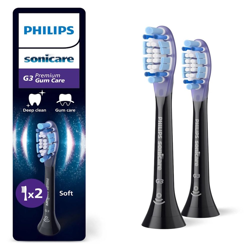 PHILIPS SONICARE HX9052/88 Premium gum care náhradná hlavica čierna 2 kusy
