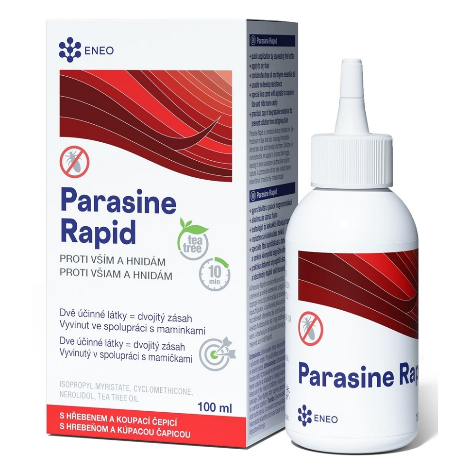 ENEO Parasine rapid 100 ml špeciálny hrebeň a čiapka kúpite na Mojalekaren.sk