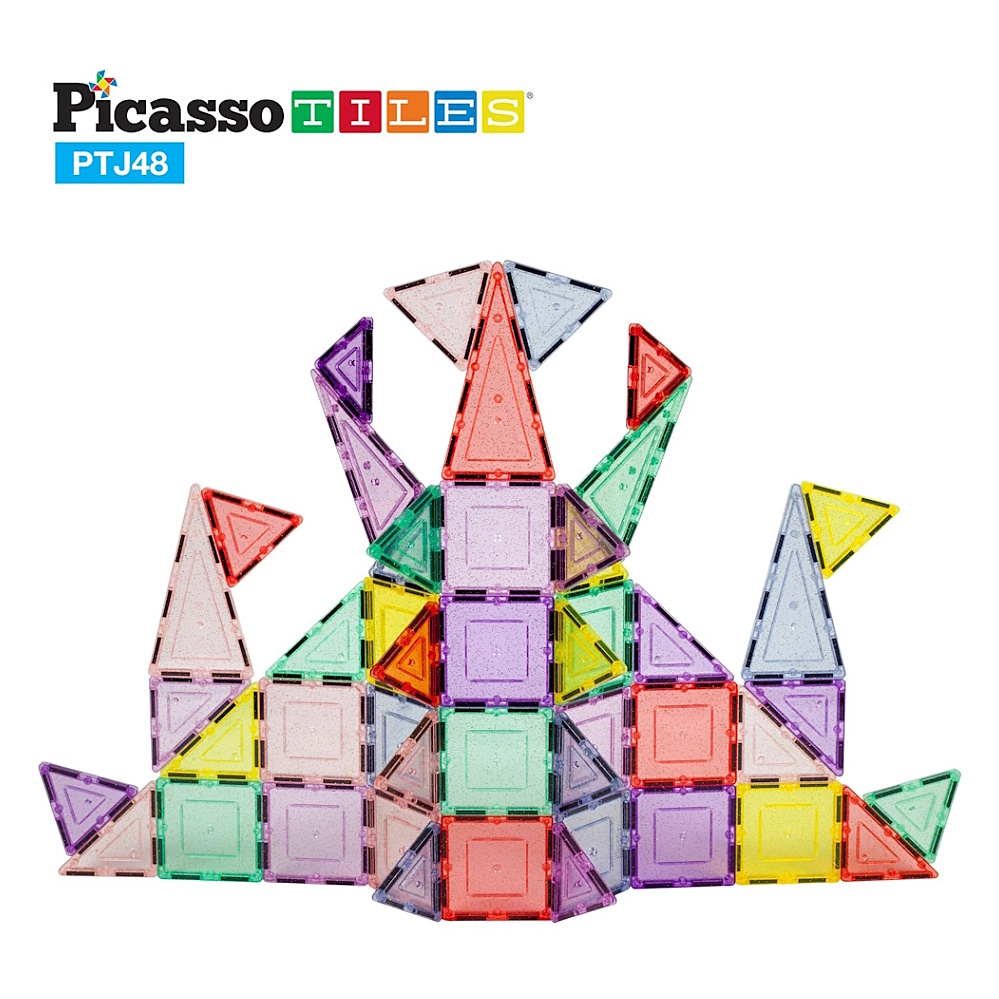 E-shop PICASSO TILES Stavebnica magnetické bloky glitrované 48 kusov