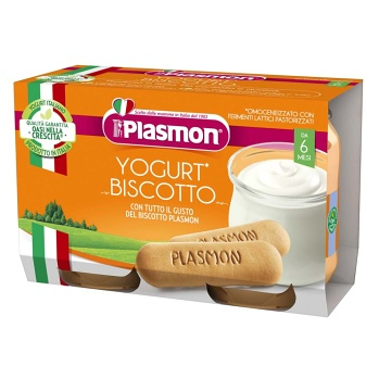 PLASMON Dezert jogurt a sušienka 6m+ 2 x 120 g