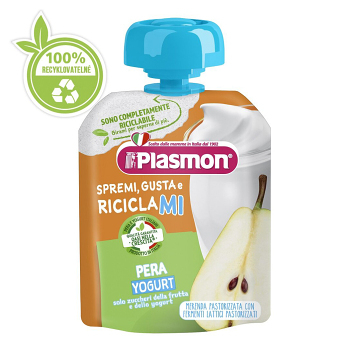 PLASMON Kapsička bezlepková ovocná jogurtová hruška 6m+ 85 g