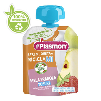 PLASMON Kapsička bezlepková ovocná jogurtová jahoda 12m+ 85 g
