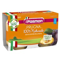 PLASMON Príkrm bezlepkový ovocný slivka 4m+ 2 x 104 g
