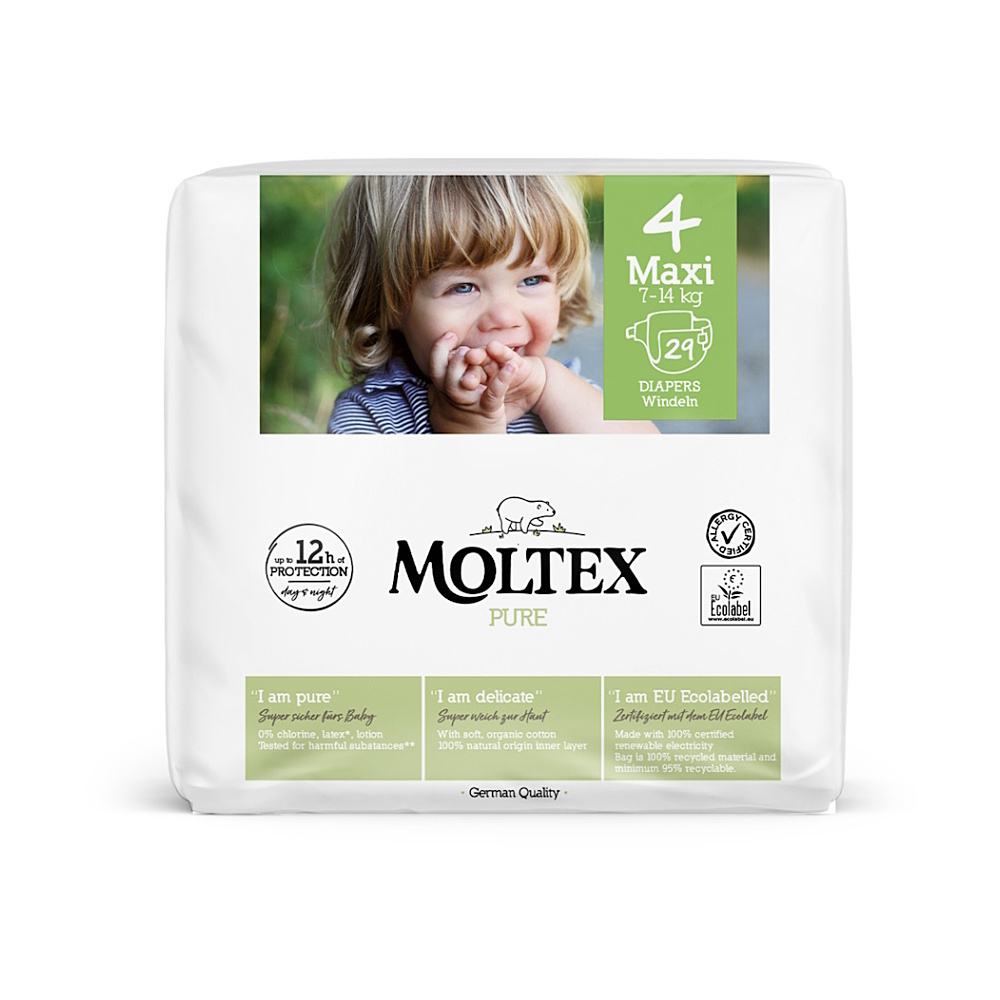 MOLTEX Pure maxi 4 plienky 7-14 kg 29 kusov