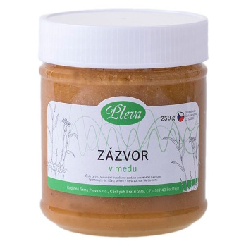 PLEVA Zázvor lekársky v mede 250 g (Medy) - Viaczložkové, Sladké, RAW, Pálivé, pikantné, Prírodné
