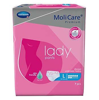 MOLICARE Premium lady pants 7 kvapiek veľkosť L 7 kusov (Inkontinenčné nohavičky naťahovacie)
