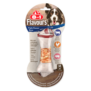 8IN1 Triple Flavour kosť žuvacia M 1 kus (Dentálne maškrty pre psov)