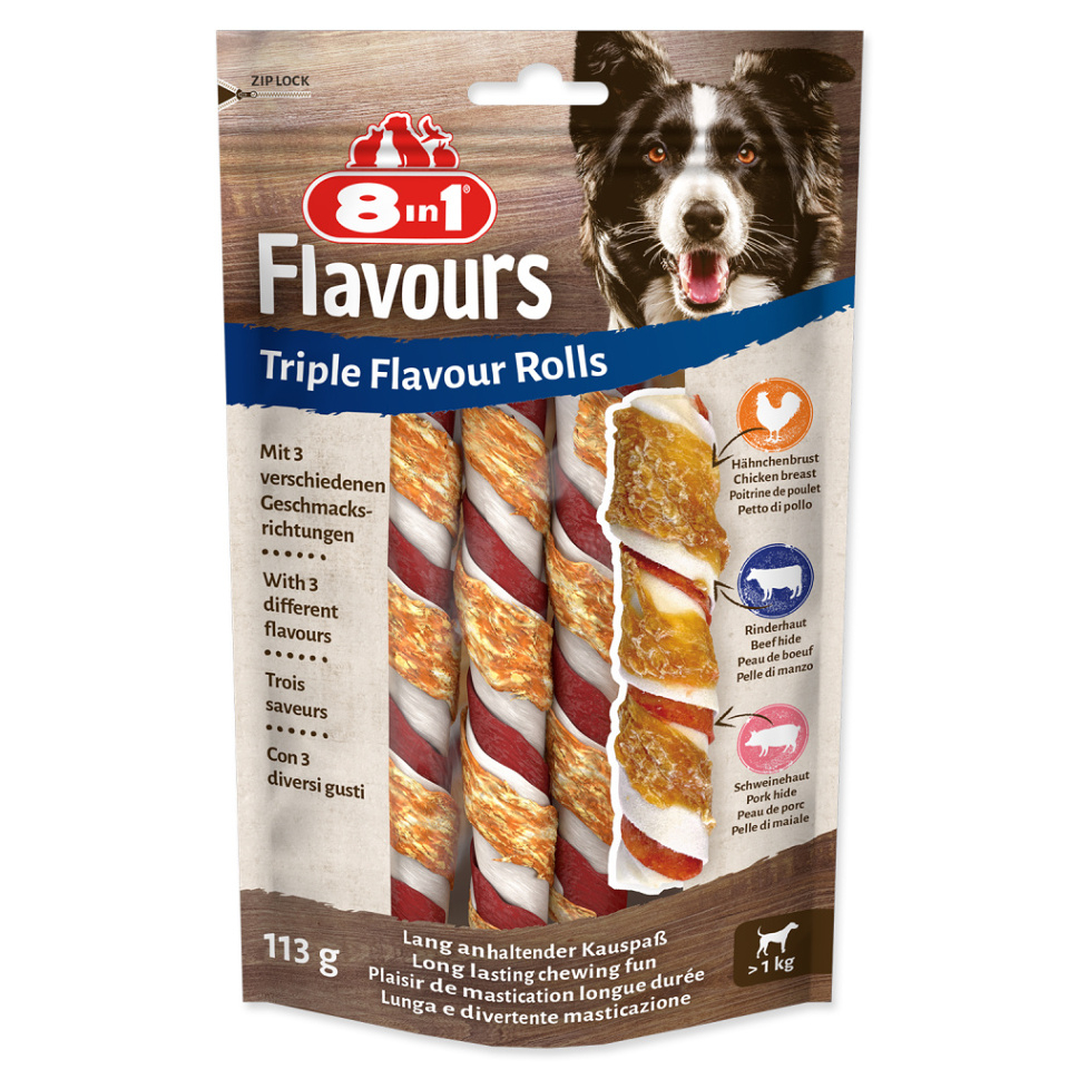 E-shop 8IN1 Triple Flavour rolka žuvacia 3 kusy