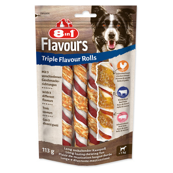 8IN1 Triple Flavour rolka žuvacia 3 kusy (Dentálne maškrty pre psov)