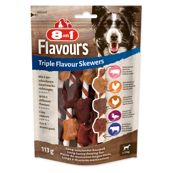 8IN1 Triple Flavour špíz žuvací 6 kusov (Dentálne maškrty pre psov)