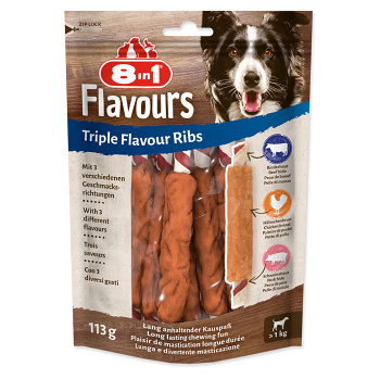 8IN1 Triple Flavour rebierko žuvacie 6 kusov (Dentálne maškrty pre psov)
