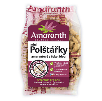 AMARANTH Vankúšiky amarantové s čokoládou mini 100 g (Bezlepkové chrumky a cereálie) - Sladké