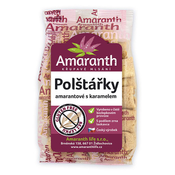AMARANTH Vankúšiky amarantové s karamelom 100 g (Bezlepkové chrumky a cereálie) - Sladké