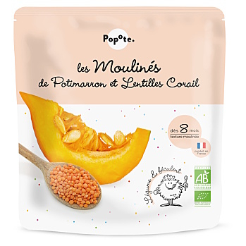 POPOTE Tekvica s červenou šošovkou 8m+ BIO 180 g (Zeleninové príkrmy) - BIO