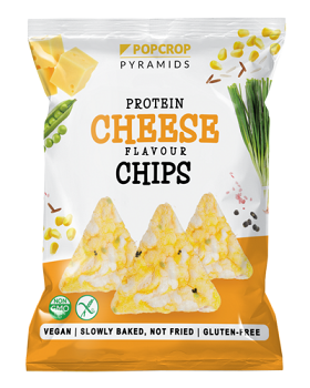 POPCROP Proteínové pečené chipsy so syrovo-cibuľovou príchuťou 60 g