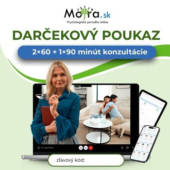 Poukaz na konzultáciu s psychológom Mojra.sk 2 × 60 + 1 × 90 min (Vzdialená odborná starostlivosť)