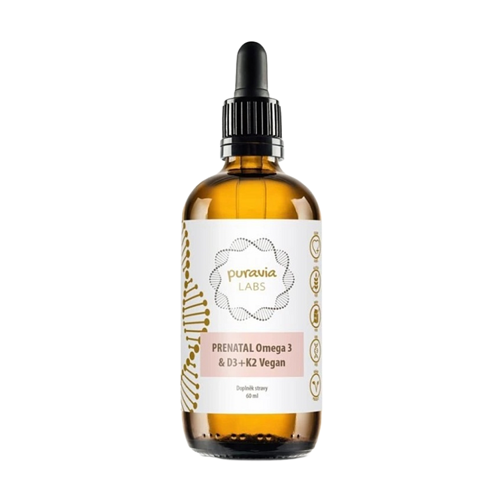PURAVIA LABS Prenatal omega 3 & D3 + K2 vegan 60 ml