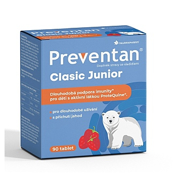 PREVENTAN Clasic junior príchuť jahoda 90 tabliet (Vitamíny, multivitamíny pro děti) - Viaczložkové
