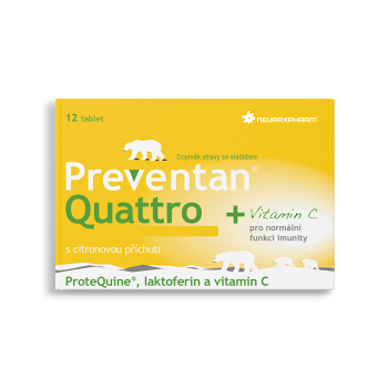 Farmax Preventan Quattro s citrónovou príchuťou 12 tabliet