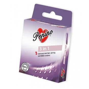 PEPINO prezervatívy kondómy 3in1 3 kusy