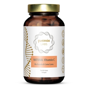 PURAVIA LABS Prírodný vitamín C (bio acerola) s Camu Camu 60 kapsúl (Vitamíny na imunitu) - Viaczložkové
