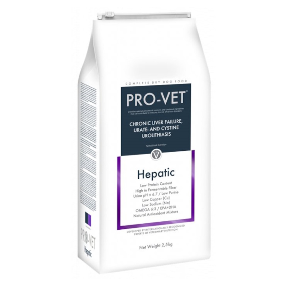 E-shop PRO-VET Hepatic granule pre psov pri zlyhaní pečene 1 ks, Hmotnosť balenia (g): 2,5 kg