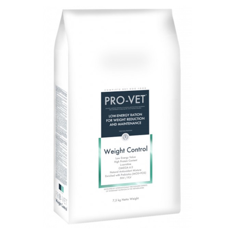 E-shop PRO-VET Weight control granule pre psov na zníženie hmotnosti 1 ks, Hmotnosť balenia (g): 2,5 kg