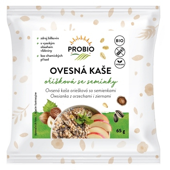 PROBIO Kaša ovsená oriešková so semienkami bezlepková 65 g (Ovsené kaše) - Viaczložkové, Sladké, BIO