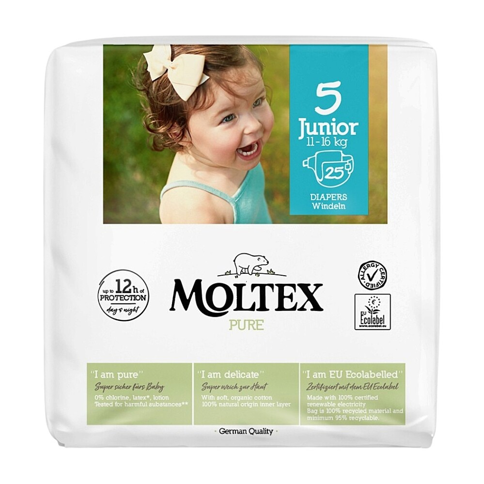 MOLTEX Plienky 5 pure junior 11-16 kg 25 kusov
