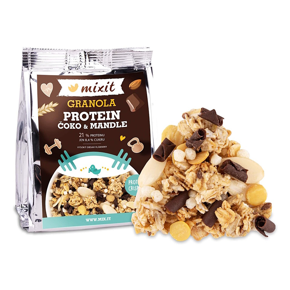 MIXIT Proteínová granola z pece čokoláda a mandle do vrecka 70 g