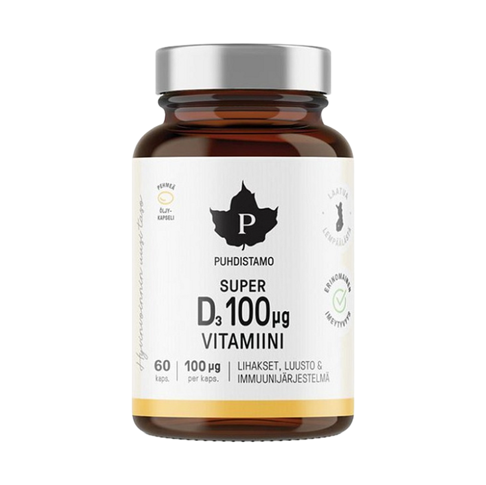 PUHDISTAMO Super vitamín D 4000 IU 60 kapsúl