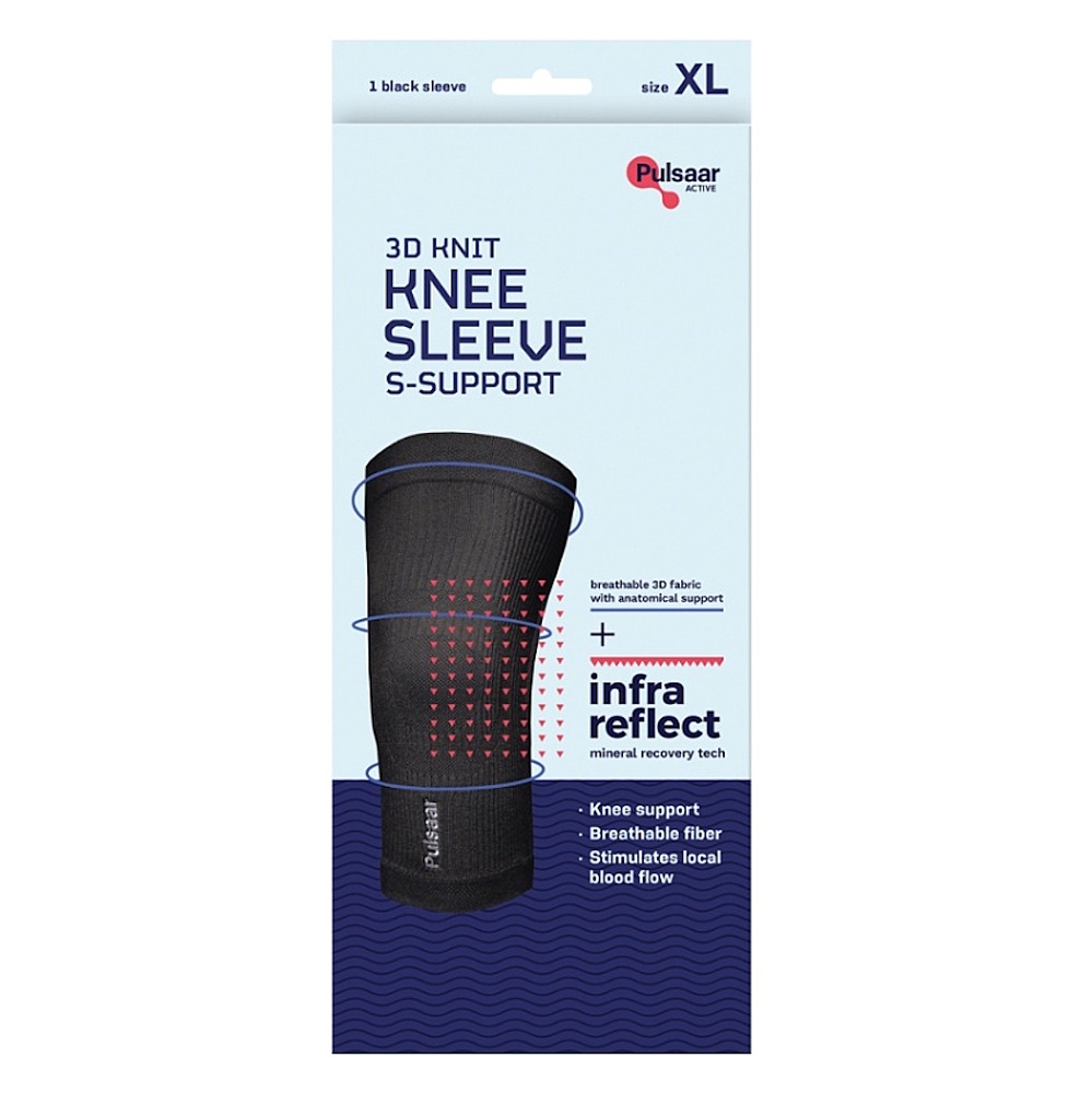 PULSAAR Active 3D bandáž na koleno s bambusovým uhlím veľkosť XL