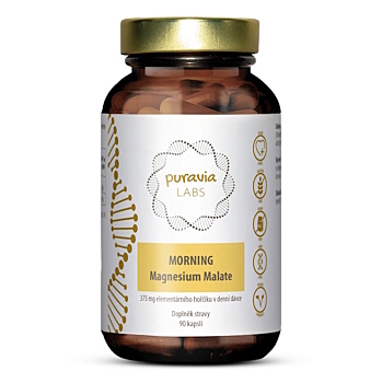 PURAVIA LABS MORNING Magnesium horčík malát 90 kapsúl (Na energi, pri únave) - Viaczložkové