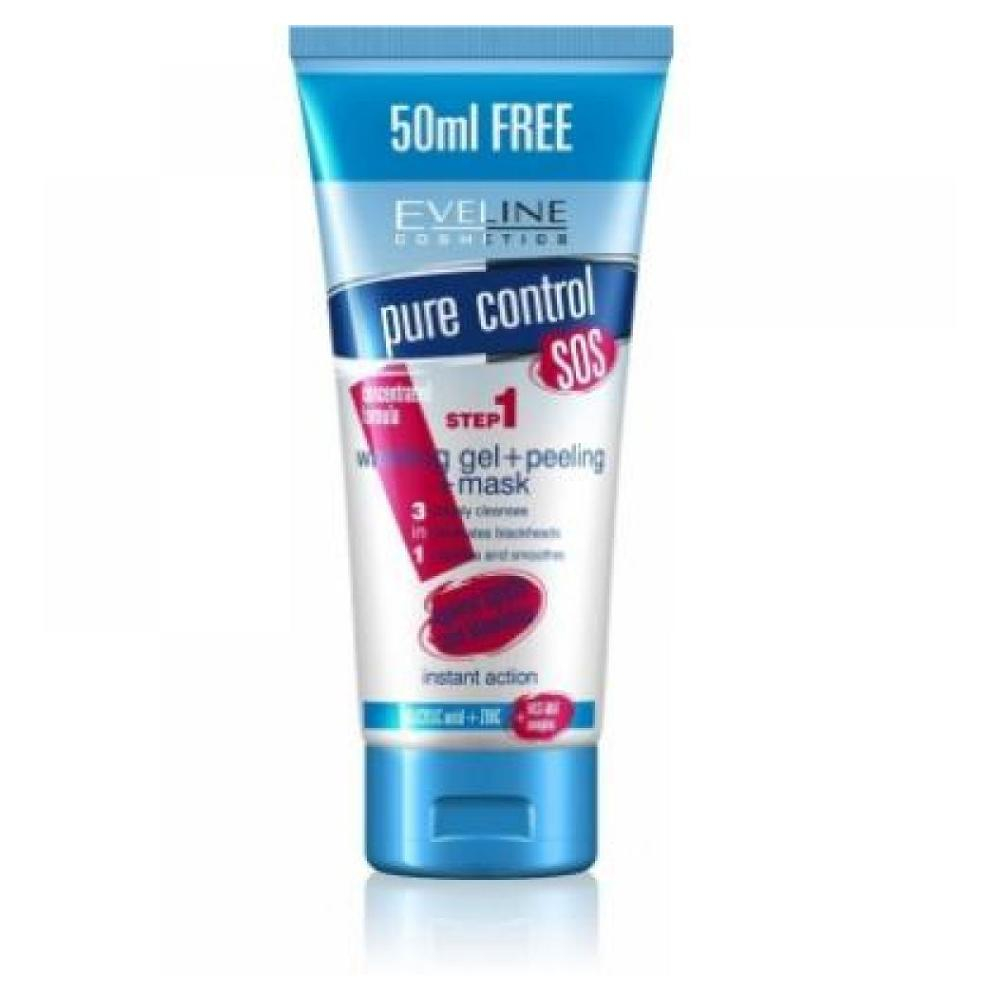 E-shop Eveline Pure Control - 3v1 (Umývací gél, peeling, maska​​) 200ml