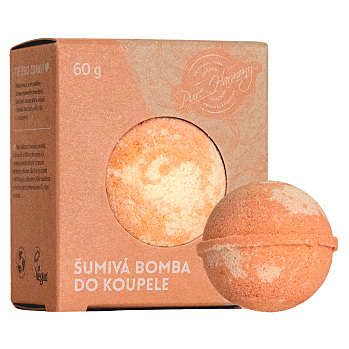 PURE HARMONY Šumivá bomba marhuľa 60 g (Šumivé bomby do kúpeľa a kúpeľové gule) - Šumivé, Hydratačný, Prírodné