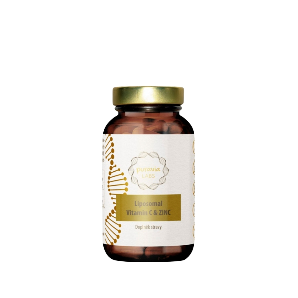 PURAVIA LABS Liposomálny vitamín C so zinkom 60 kapsúl
