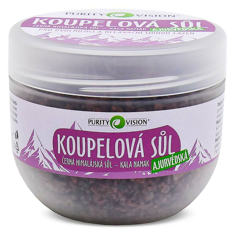 PURITY VISION Kala Namak Ajurvédska kúpeľová soľ 500 g