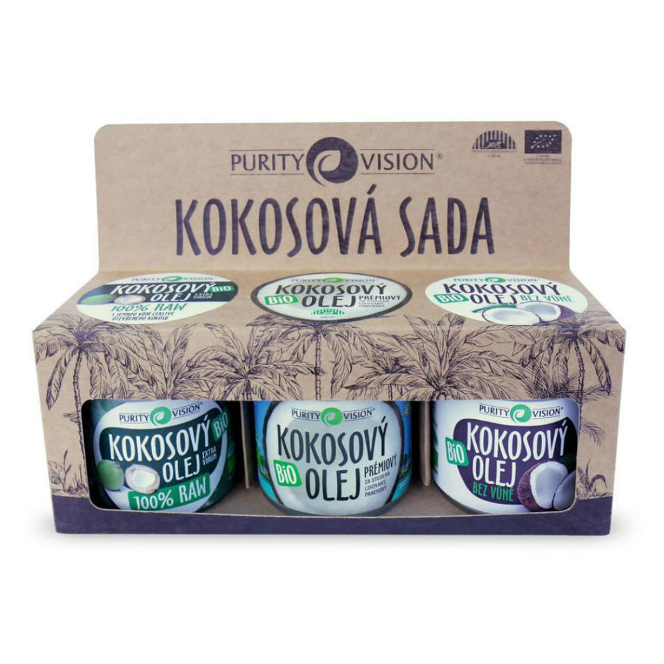 PURITY VISION Kokosová súprava Kokosový olej 3 x 120 ml Darčekové balenie