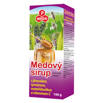 PURUS MEDA Medový sirup skorocel + tymián + materina dúška + vitamín C 100 g