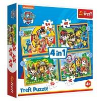 TREFL Puzzle 4v1 Prázdniny Tlapková Patrola