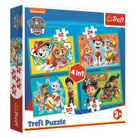 TREFL Puzzle 4v1 Šťastný tím Tlapková Patrola