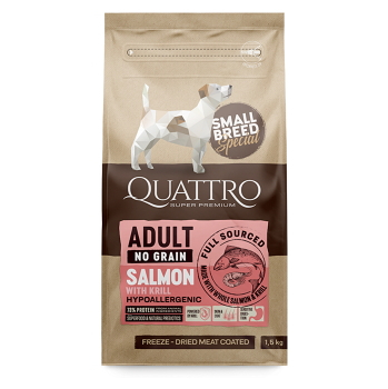 QUATTRO Dry SB Adult Losos & Krill granule pre psov, Hmotnosť balenia (g): 7 kg