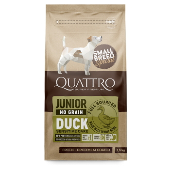 QUATTRO Dry SB Junior Kačica granule pre psov, Hmotnosť balenia (g): 1,5 kg