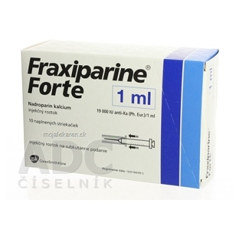 FRAXIPARINE FORTE sol inj 19KU (striek.inj.skl.napl.) 10x1,0 ml (Lieky na predpis)