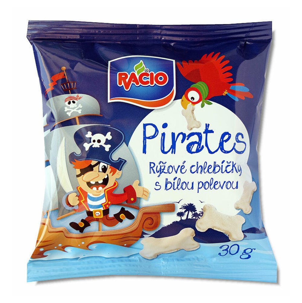 E-shop RACIO Pirates ryžové chlebíčky s bielou polevou 30 g