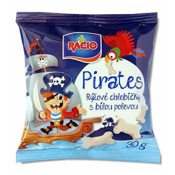 RACIO Pirates ryžové chlebíčky s bielou polevou 30 g