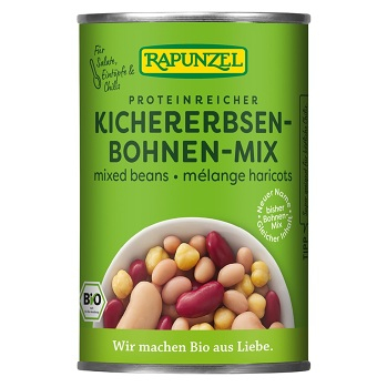Bio zmes strukovín sterilizovať 400g Rapunzel (Strukoviny) - BIO, Nízkosacharidové (Low Carb), Proteinové