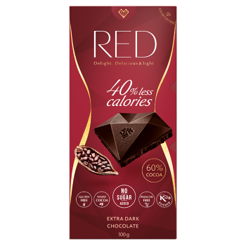 RED Extra horká čokoláda 60% kakaa bez pridaného cukru 100 g